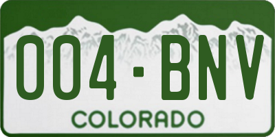 CO license plate 004BNV
