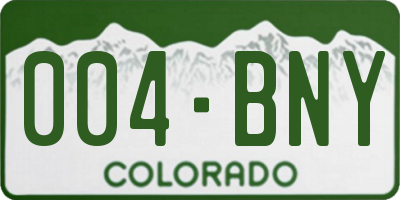 CO license plate 004BNY
