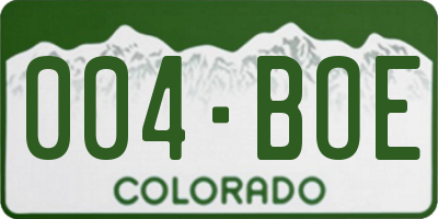 CO license plate 004BOE