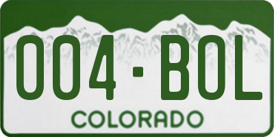 CO license plate 004BOL