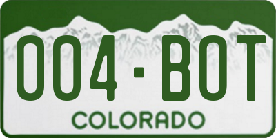 CO license plate 004BOT