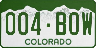 CO license plate 004BOW