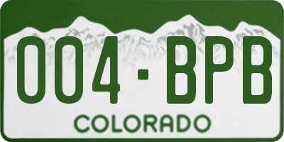 CO license plate 004BPB