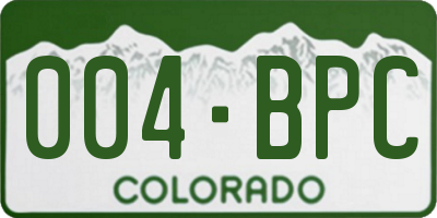 CO license plate 004BPC