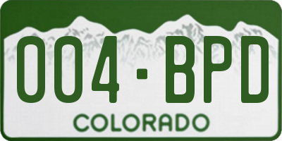 CO license plate 004BPD