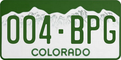 CO license plate 004BPG