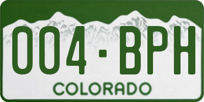 CO license plate 004BPH