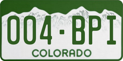 CO license plate 004BPI