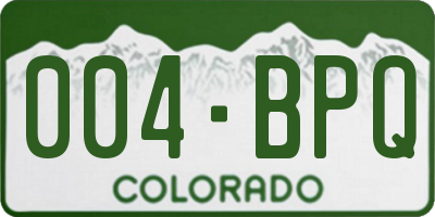 CO license plate 004BPQ