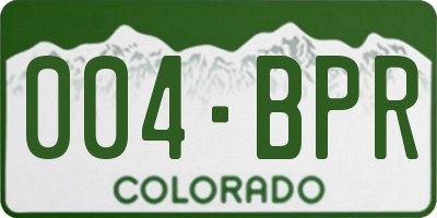 CO license plate 004BPR