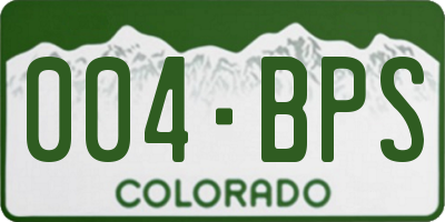 CO license plate 004BPS