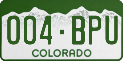 CO license plate 004BPU