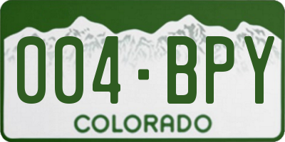 CO license plate 004BPY
