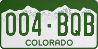 CO license plate 004BQB