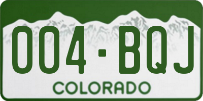 CO license plate 004BQJ