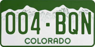 CO license plate 004BQN