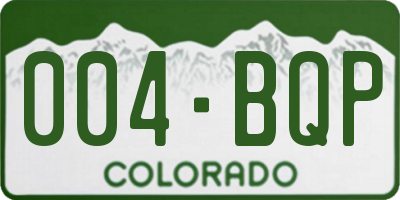 CO license plate 004BQP