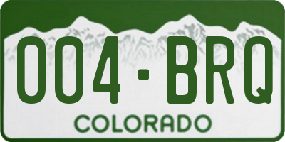 CO license plate 004BRQ