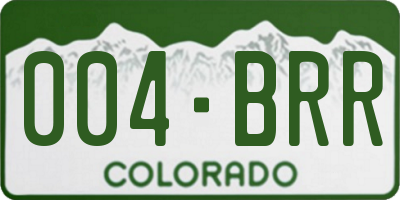 CO license plate 004BRR