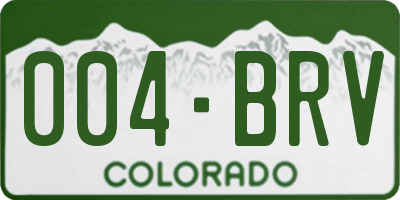 CO license plate 004BRV