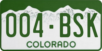 CO license plate 004BSK