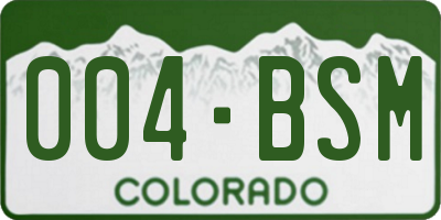 CO license plate 004BSM