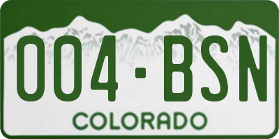 CO license plate 004BSN