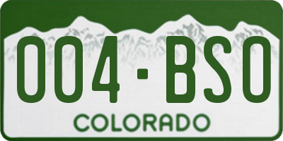 CO license plate 004BSO