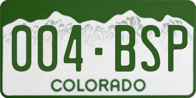 CO license plate 004BSP