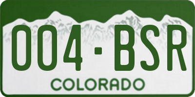 CO license plate 004BSR