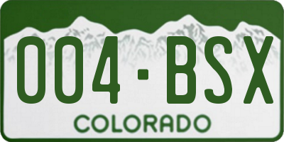 CO license plate 004BSX