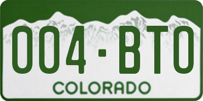 CO license plate 004BTO