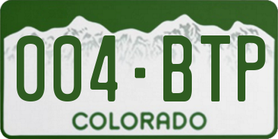 CO license plate 004BTP