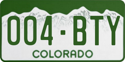 CO license plate 004BTY