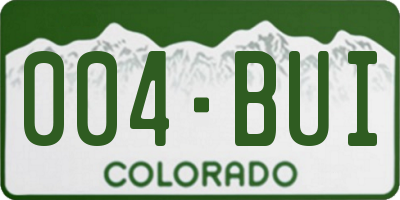 CO license plate 004BUI