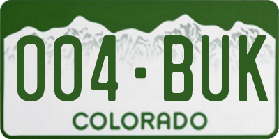 CO license plate 004BUK