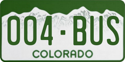 CO license plate 004BUS
