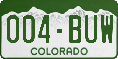 CO license plate 004BUW