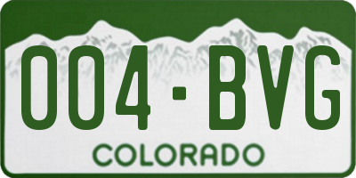 CO license plate 004BVG