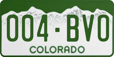 CO license plate 004BVO