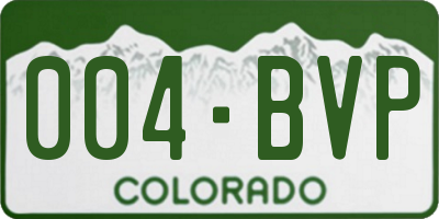 CO license plate 004BVP