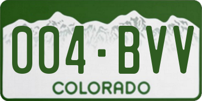 CO license plate 004BVV
