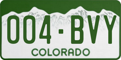 CO license plate 004BVY