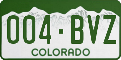 CO license plate 004BVZ