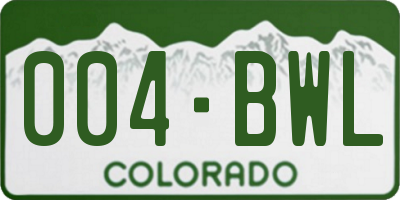 CO license plate 004BWL