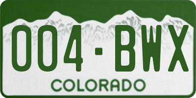CO license plate 004BWX