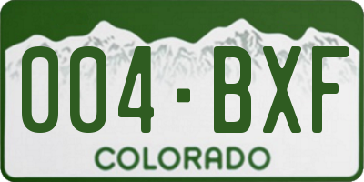 CO license plate 004BXF