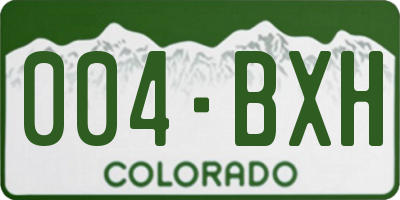 CO license plate 004BXH