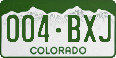 CO license plate 004BXJ