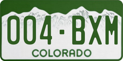CO license plate 004BXM